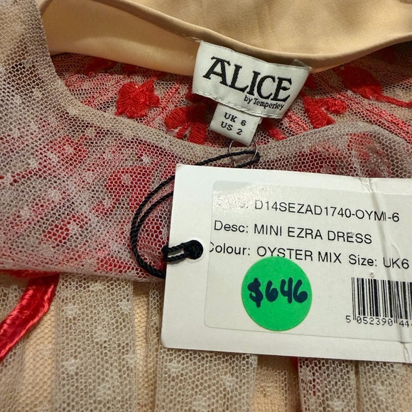 Romantic Nude Alice by Temperly Dress with Red Embroidery - Picture 7 of 11